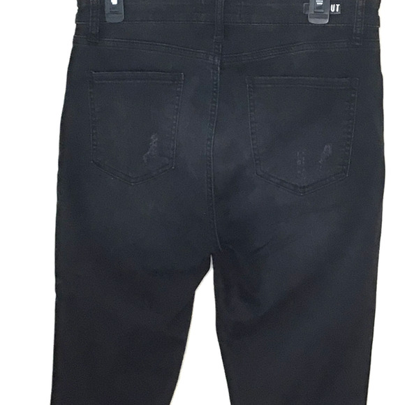 Kut from the Kloth Black Connie FabAb Ankle Skinny Distressed Jeans Size 12 - Picture 5 of 9